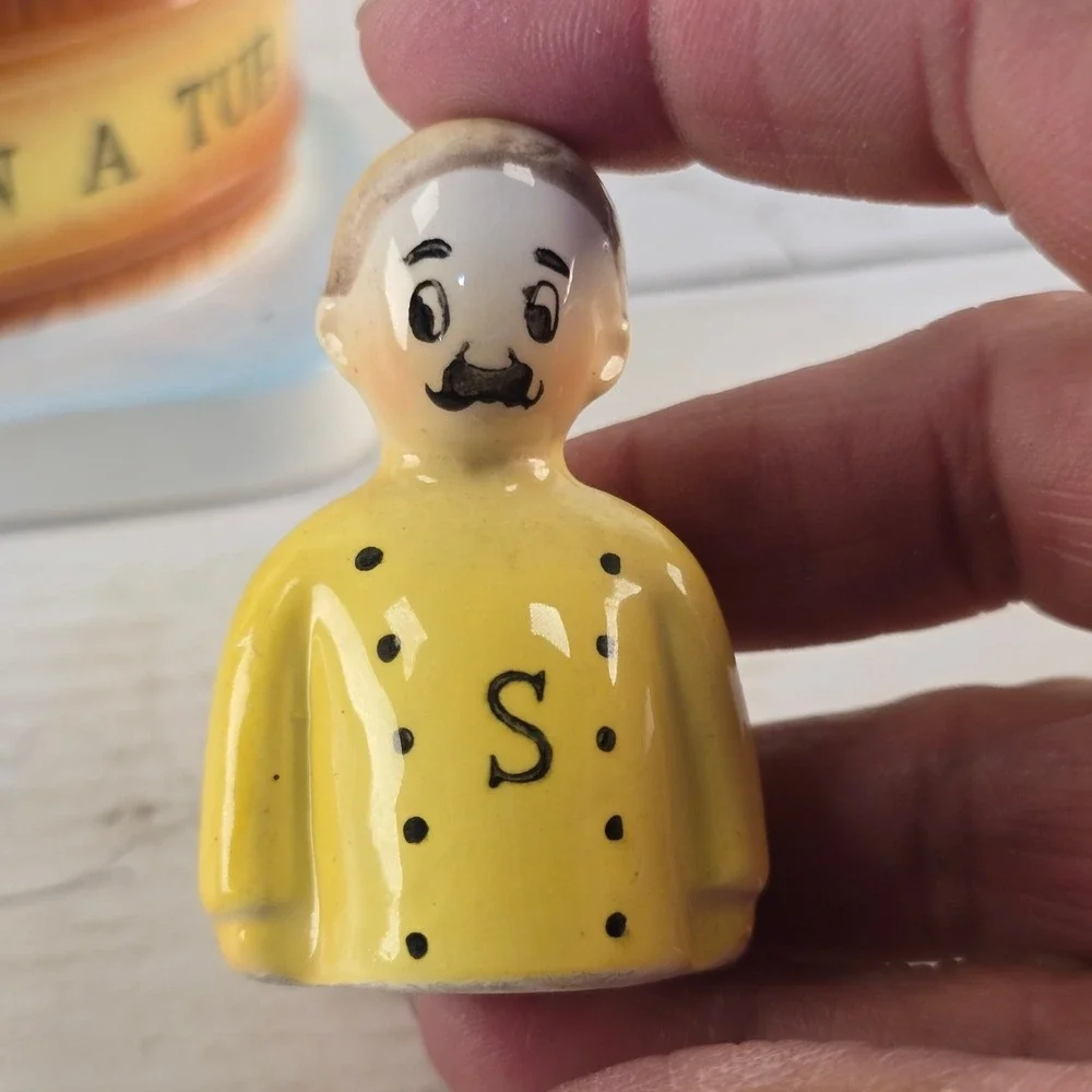 Vintage Enesco Rub-A-Dub-Dub 3 Men in a Tub Salt Pepper Shaker Set E3230 Ceramic